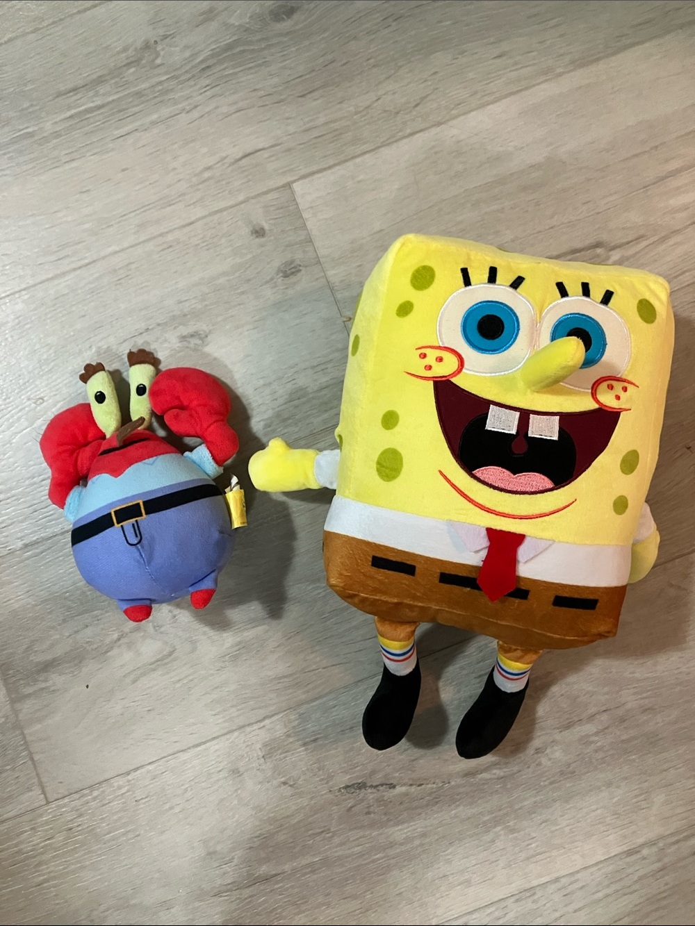 SpongeBob SquarePants plush / Mr Krabbs. About 13” + 7” head to toe lying flat
